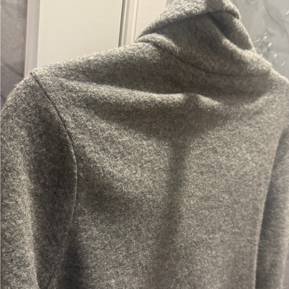 Garnet Hill Sweater Womens 6 Gray Wool Shawl Collar Wrap Cardigan‎ Coat - Picture 5 of 11